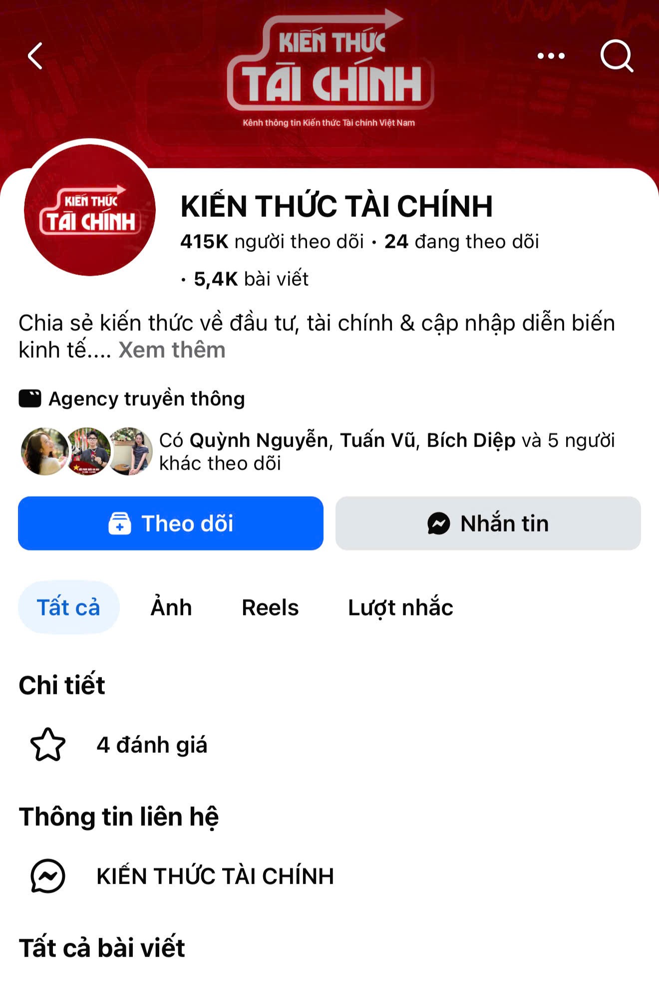 Fanpage Kiến thức tài chính